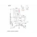 Scaun de birou Q-07 – schiță cu dimensiuni