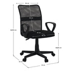 Scaun de birou Remo 3 – schiță cu dimensiuni
