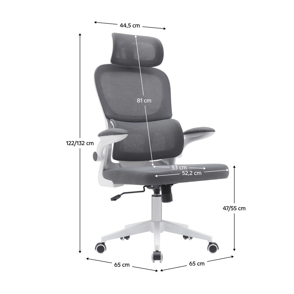 Scaun de birou Renard – schiță cu dimensiuni