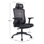 Scaun de birou Rosano – schiță cu dimensiuni