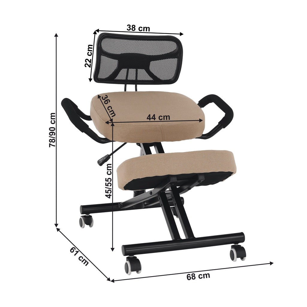 Scaun de birou Rufus – schiță cu dimensiuni, imaginea 4