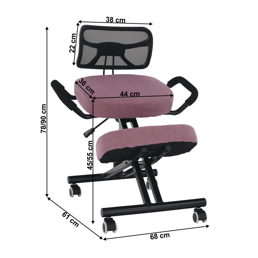Scaun de birou Rufus – schiță cu dimensiuni, imaginea 4