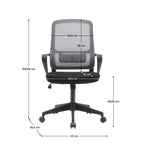 Scaun de birou Salomo – schiță cu dimensiuni