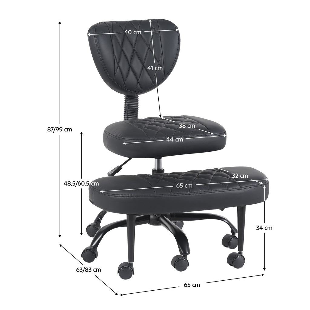 Scaun de birou Samer – schiță cu dimensiuni, imaginea 2