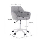 Scaun de birou Santy – schiță cu dimensiuni