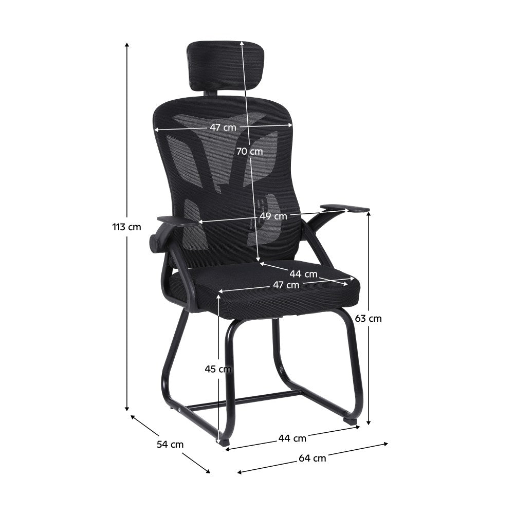 Scaun de birou Sitao – schiță cu dimensiuni
