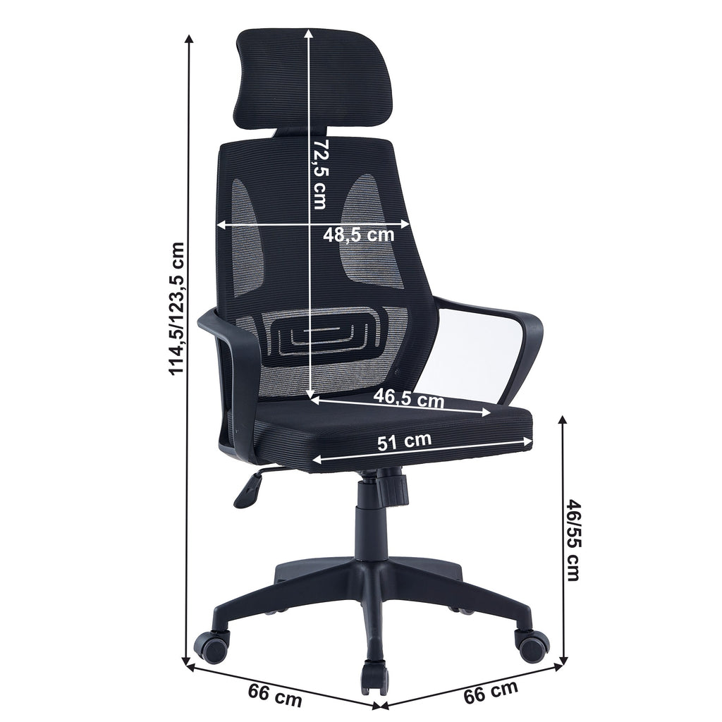 Scaun de birou Taxis – schiță cu dimensiuni