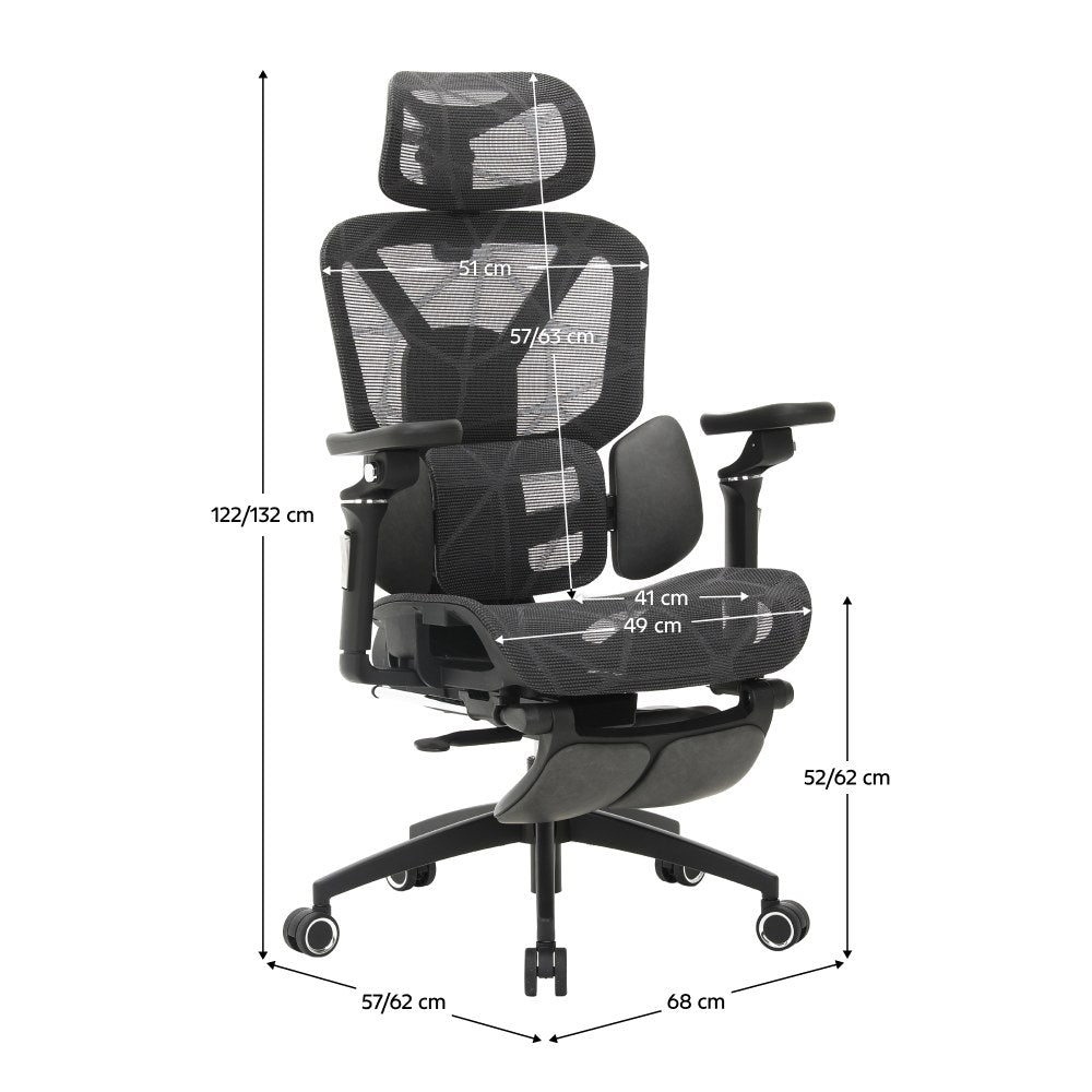 Scaun de birou Vilmer – schiță cu dimensiuni