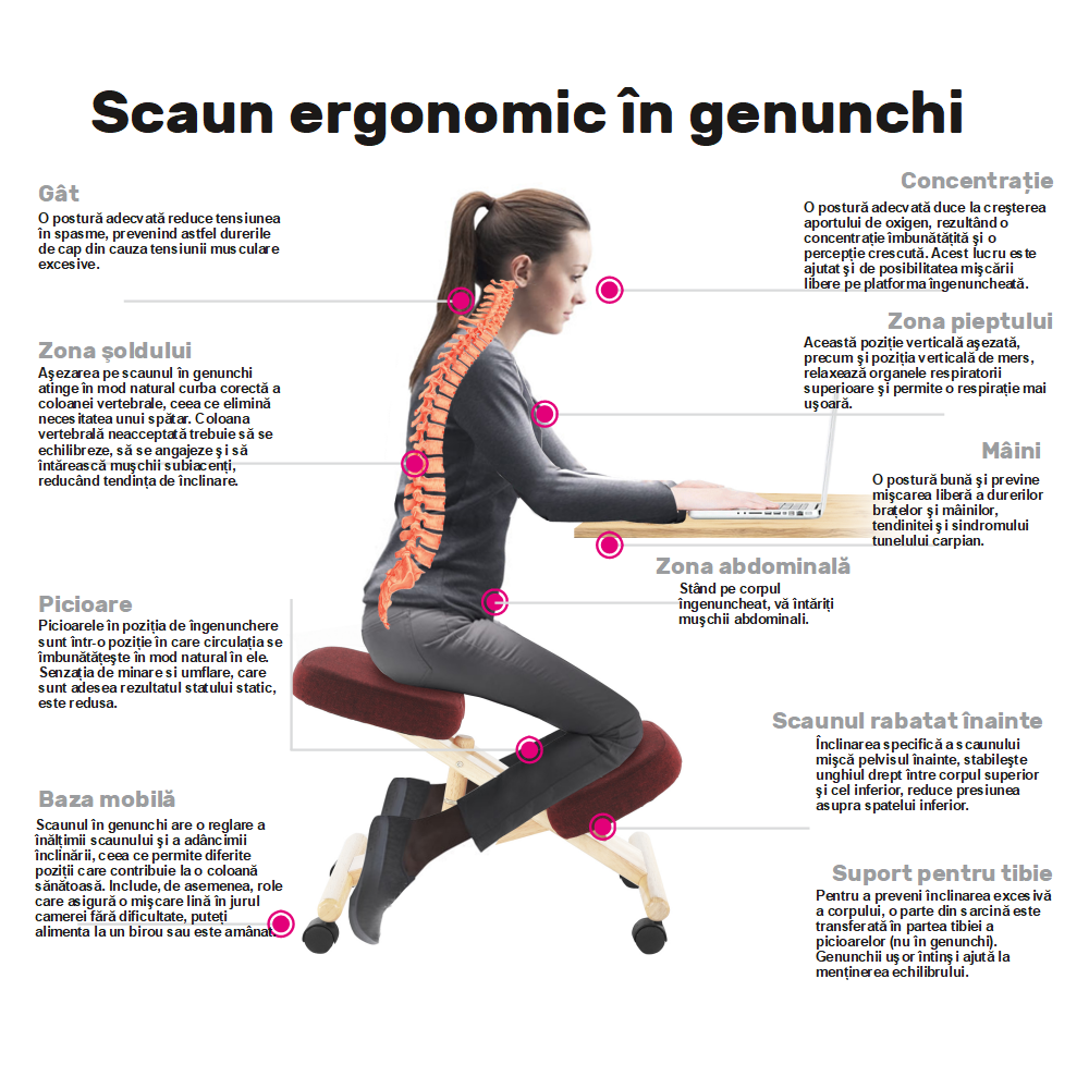Scaun genunchi ergonomic, GROCO