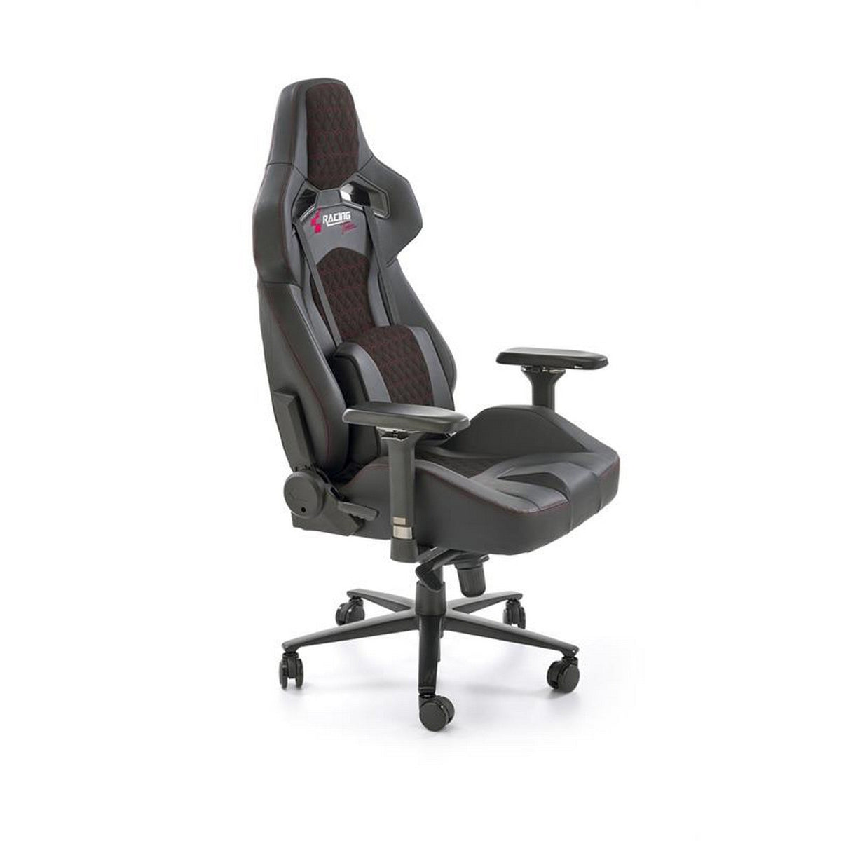 Scaun gaming Baldur, gri și negru, vedere din față