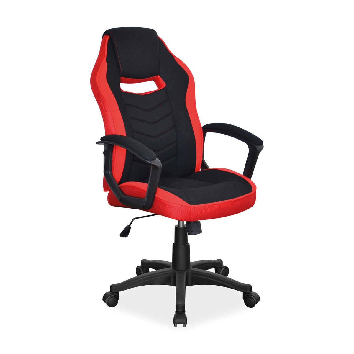 Scaun gaming Camaro, negru și roșu, vedere din față