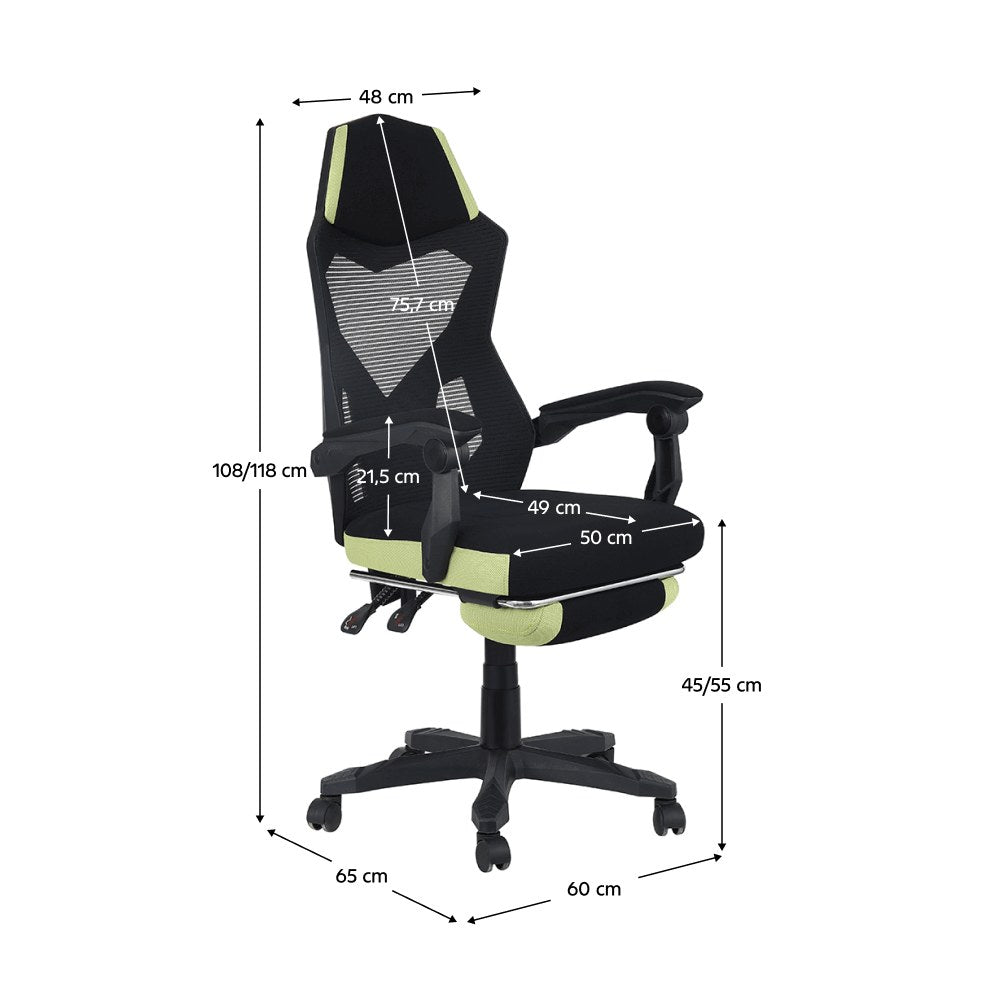 Scaun gaming Jorik – schiță cu dimensiuni, imaginea 2