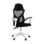 Scaun gaming Yoko, negru și alb, vedere din față