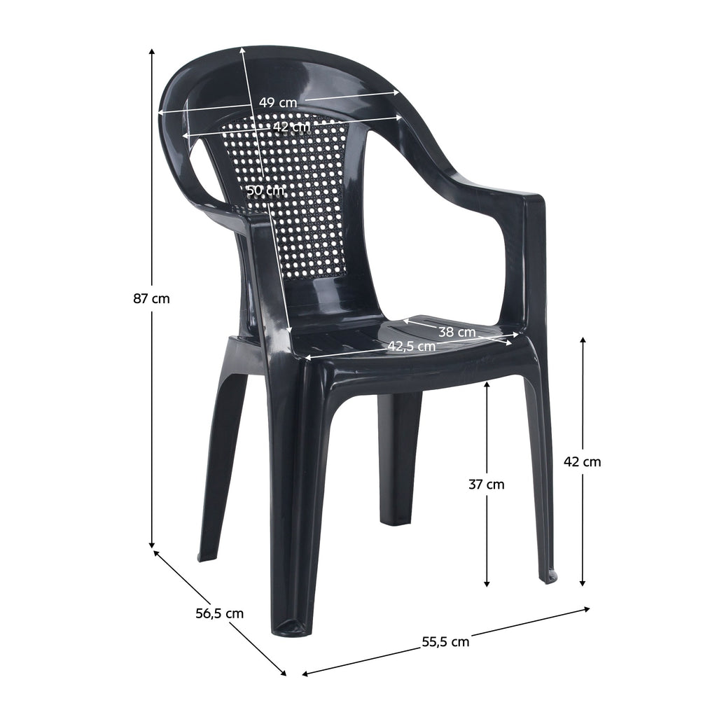 Scaun grădină Medro – schiță cu dimensiuni