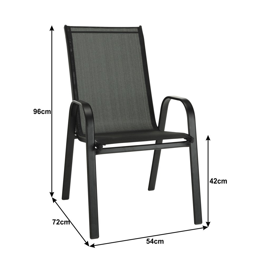 Scaun grădină stivuibil Aldera – schiță cu dimensiuni, imaginea 4