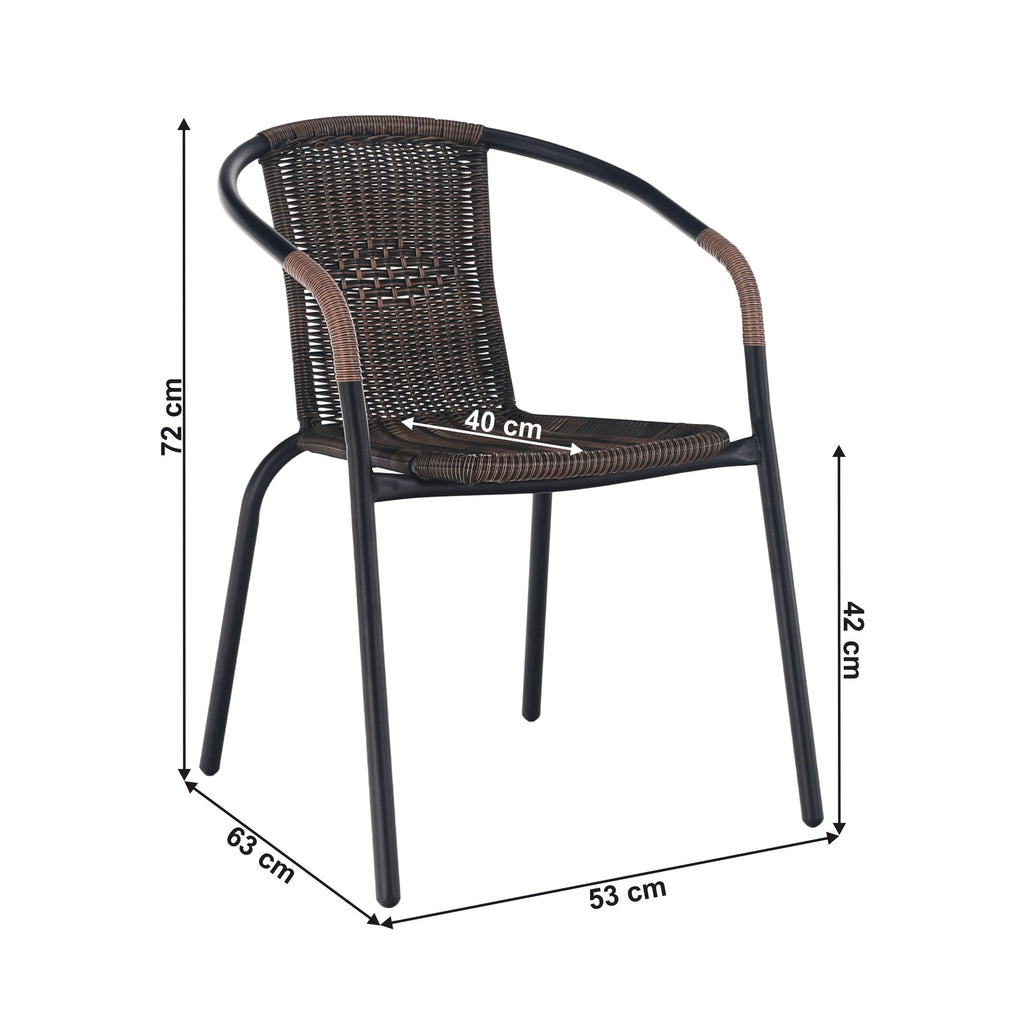 Scaun grădină stivuibil Doren – schiță cu dimensiuni