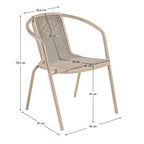 Scaun grădină stivuibil Freny – schiță cu dimensiuni