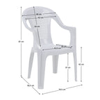 Scaun grădină stivuibil Medro – schiță cu dimensiuni