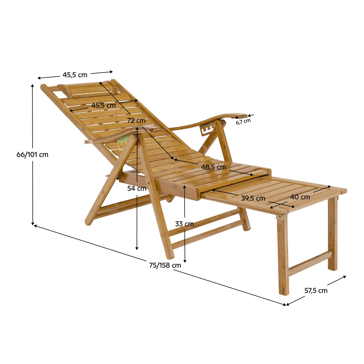 Scaun grădină Ursel – schiță cu dimensiuni