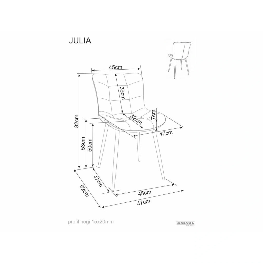 Scaun tapitat JULIA, vedere 4