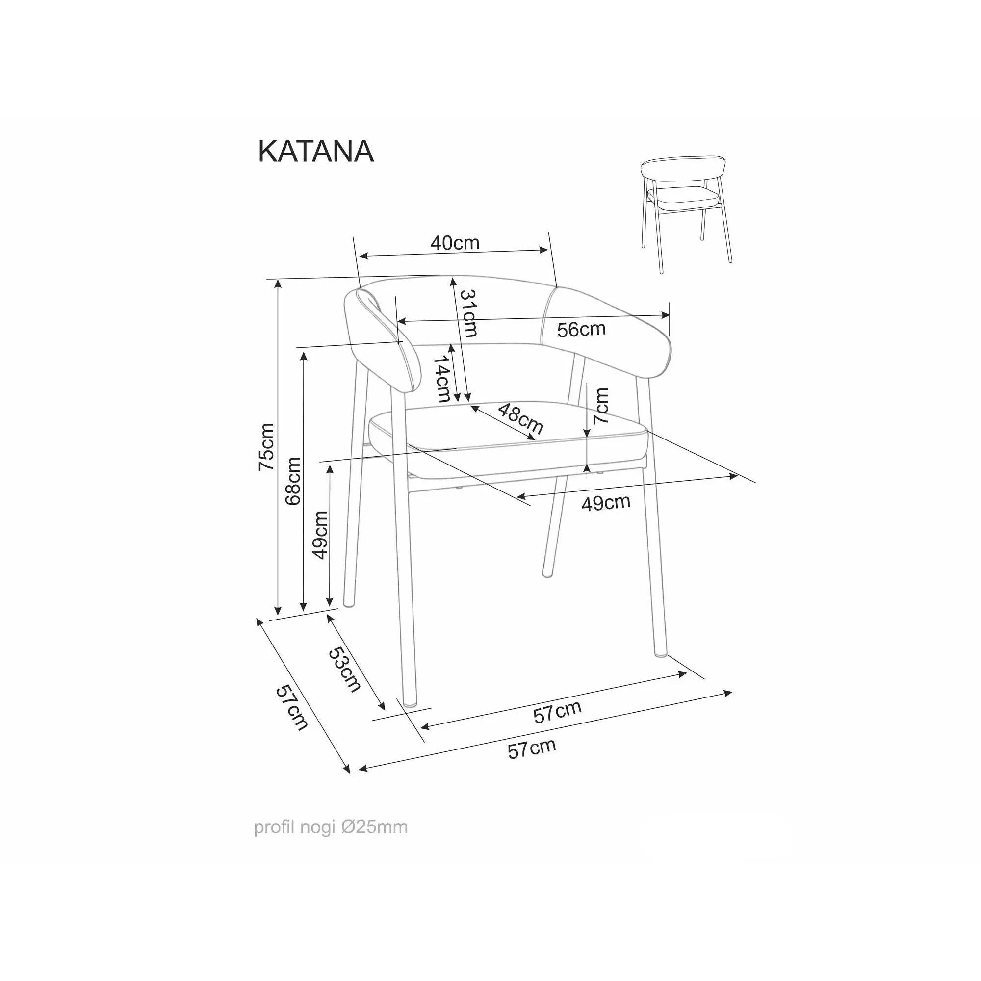 Scaun tapitat KATANA, vedere 9