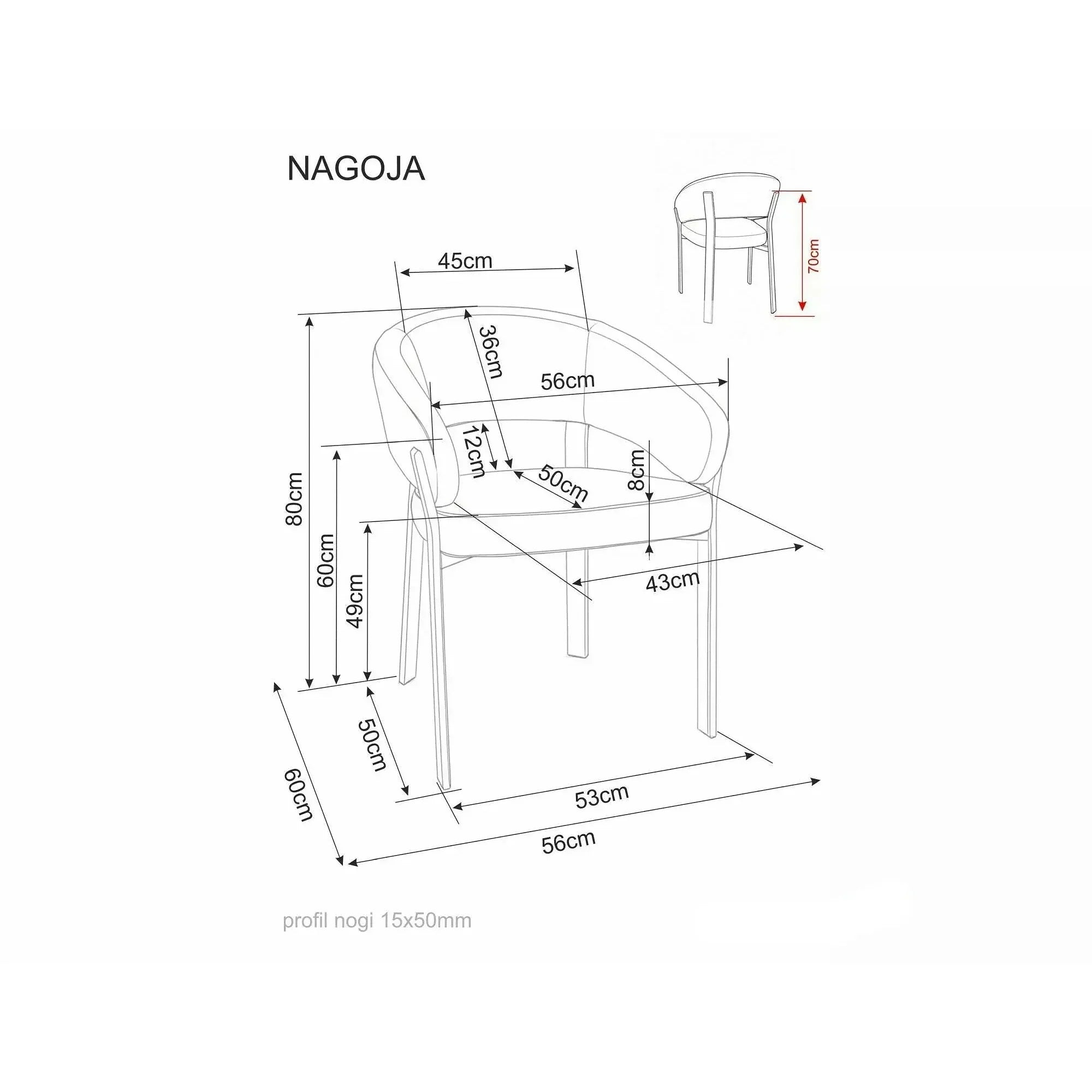Scaun tapitat NAGOJA, vedere 4