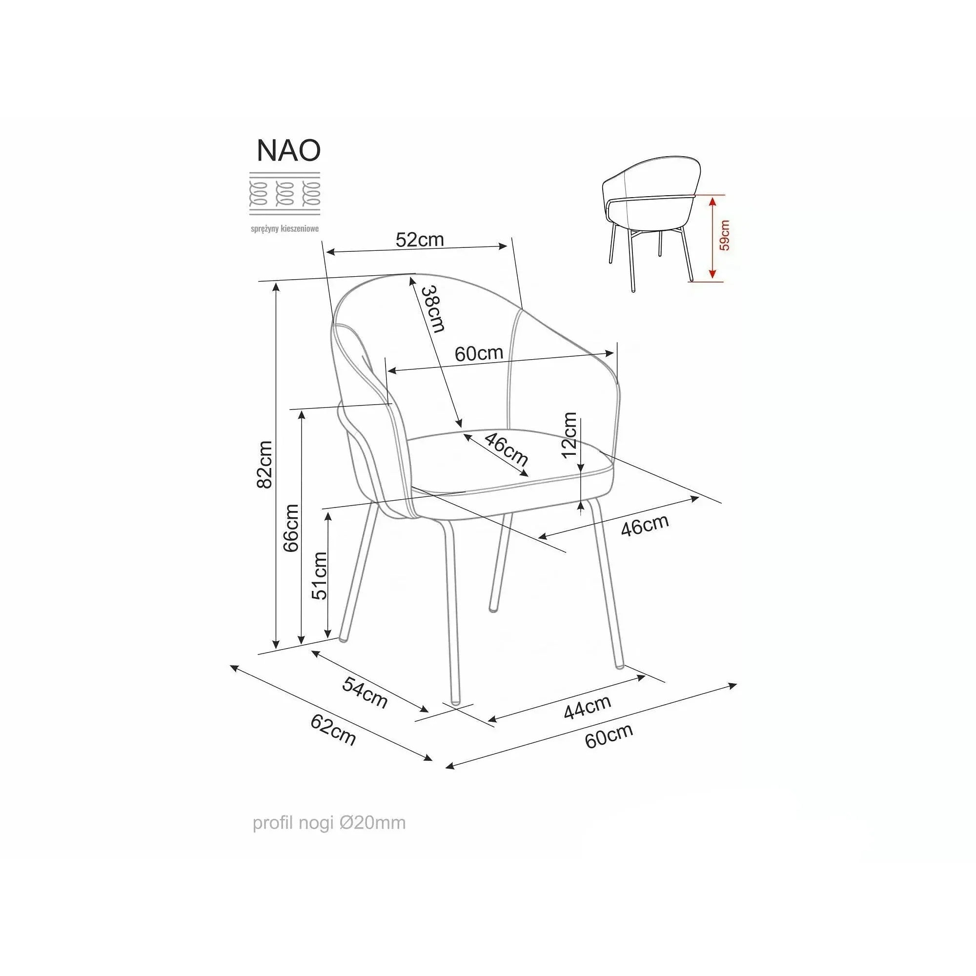 Scaun tapitat NAO, vedere 12
