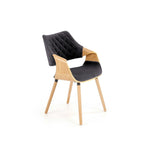 Scaun tapitat K396, negru/stejar