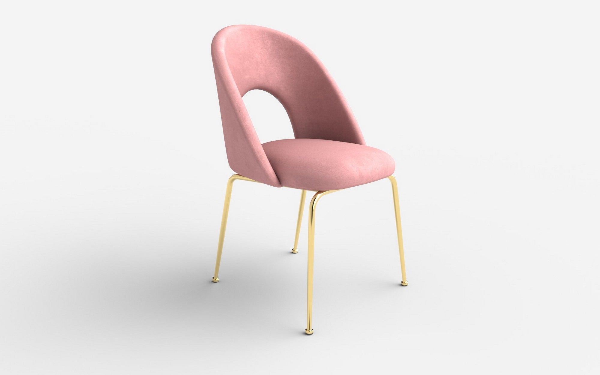 Scaun tapitat K385, roz