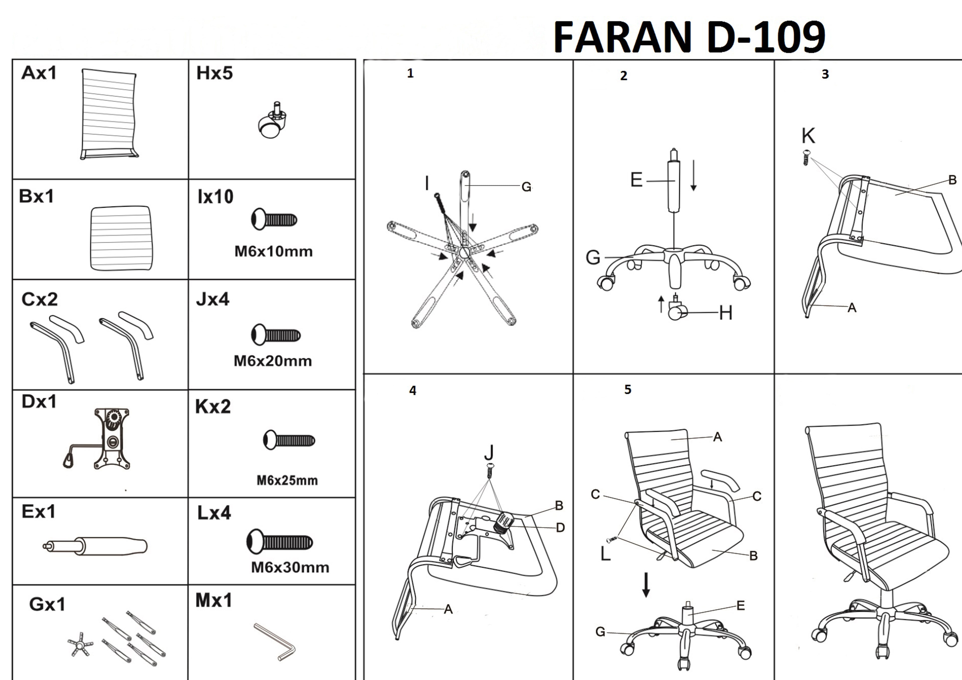 Scaun de birou reglabil FARAN, vedere 4