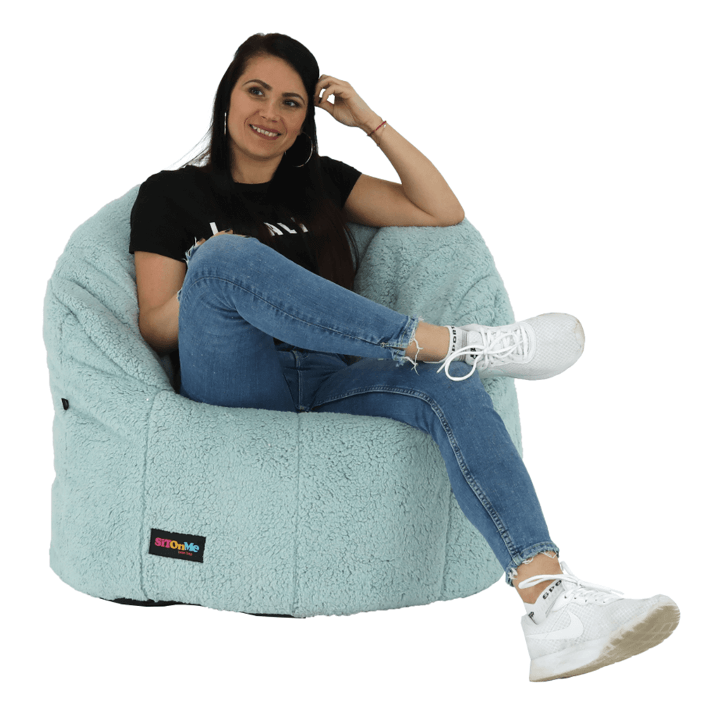 Fotoliu tip sac ALMERO, material textil mentol