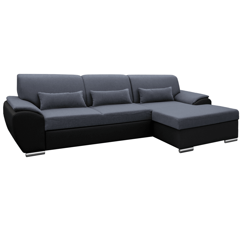 Coltar extensibil EMILY, negru/gri inchis, model dreapta
