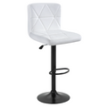Scaun de bar SELEST, piele ecologica alb/negru
