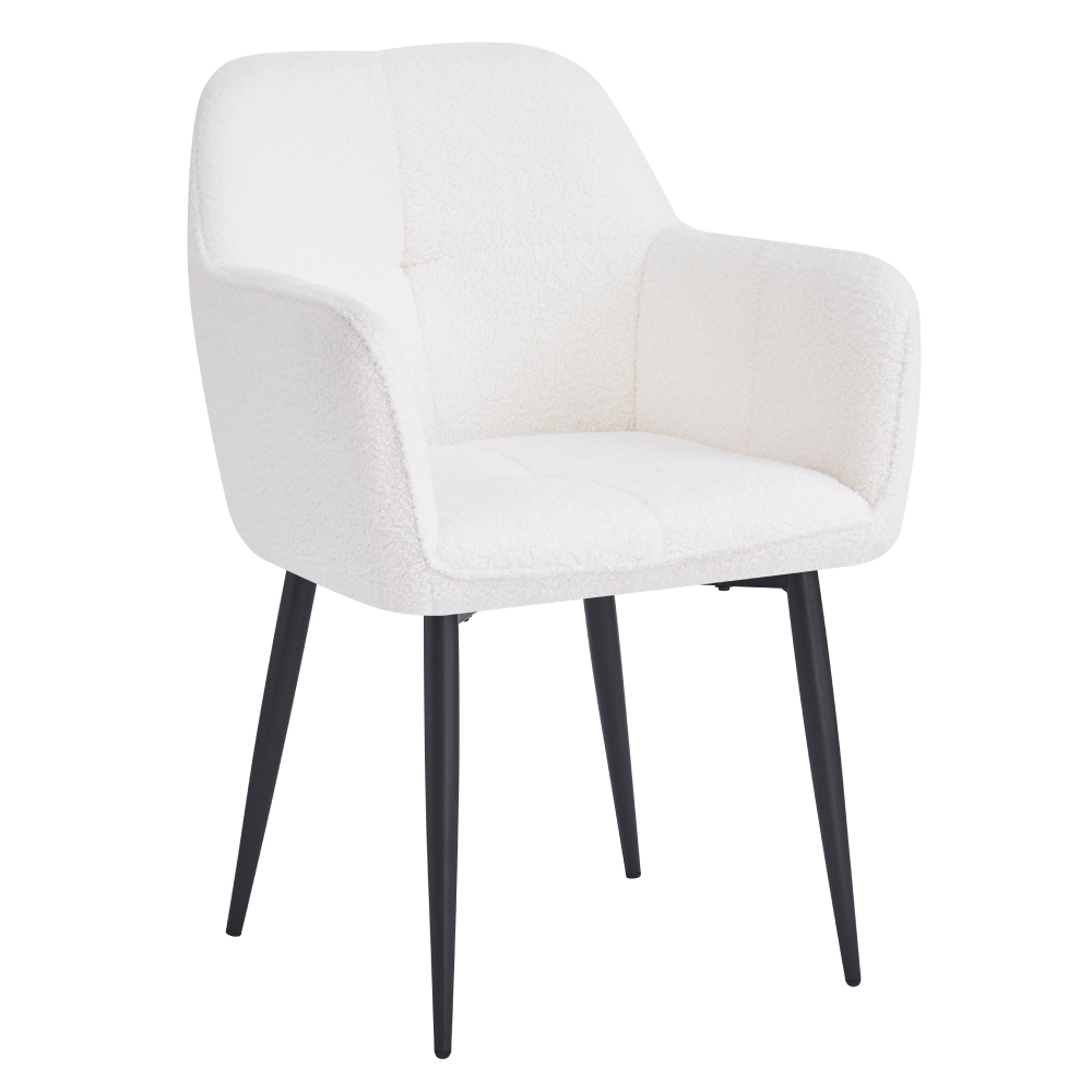 Fotoliu pentru sufragerie SENER, alb/negru