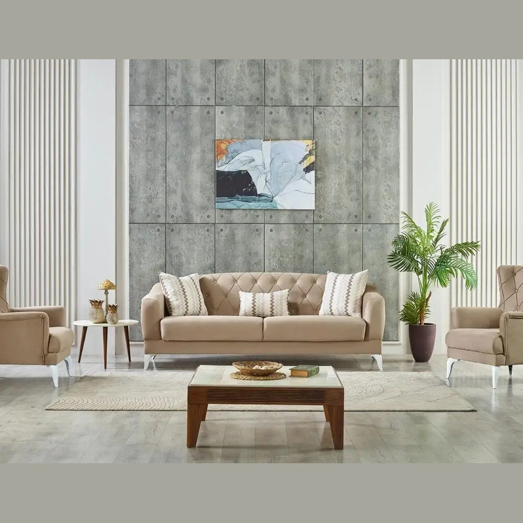 Set canapele Candy, bej, vedere din față