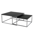 Set de doua masute de cafea AMIAS, negru/crom