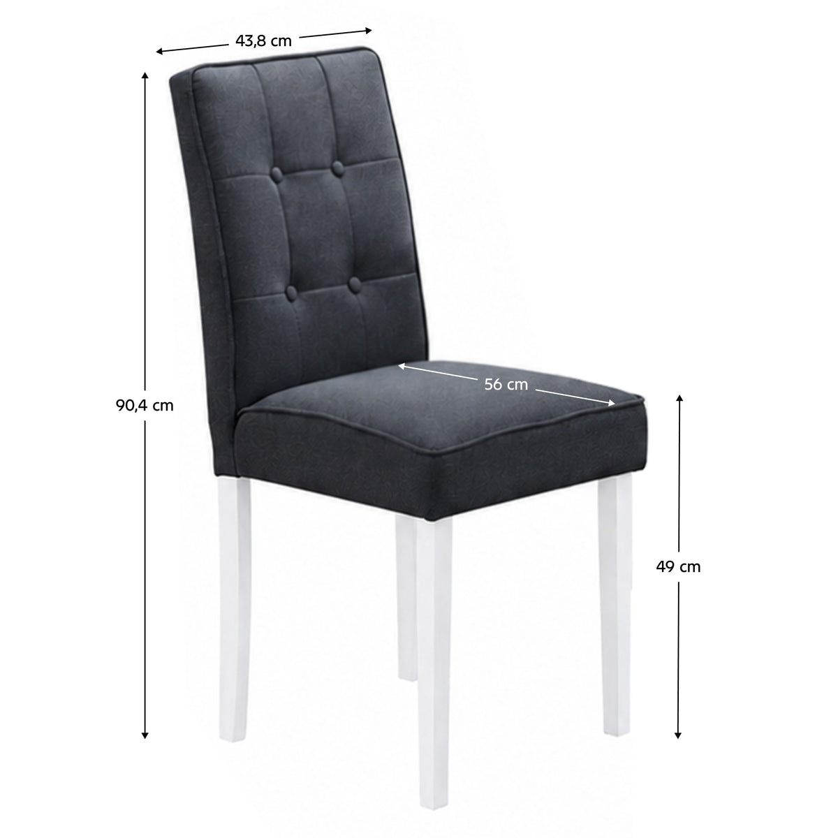 Set masă cu scaune Bjork – schiță cu dimensiuni, imaginea 2