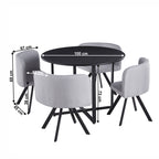 Set masă cu scaune Bevan – schiță cu dimensiuni