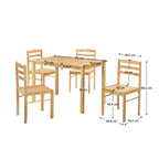 Set masă cu scaune Loak – schiță cu dimensiuni