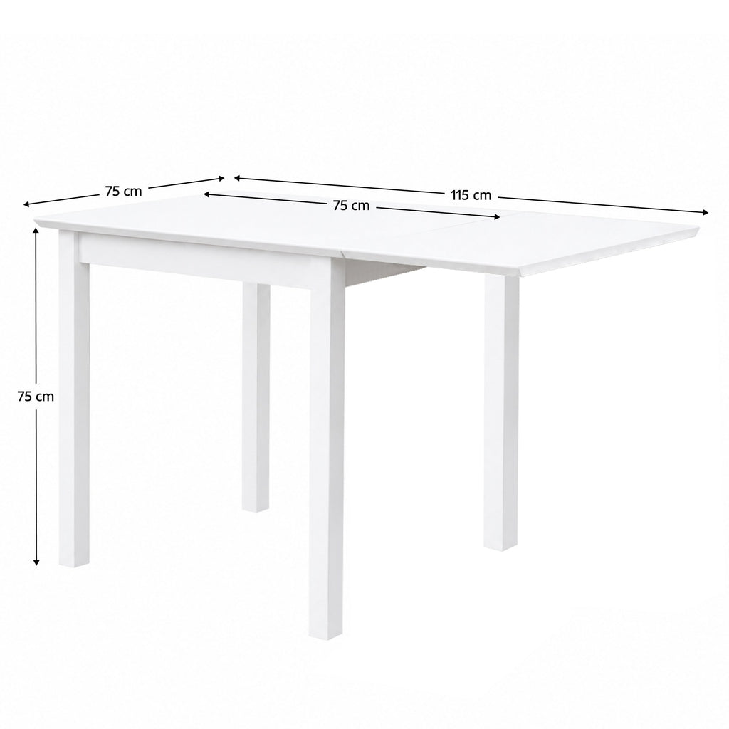Set masă cu scaune Bjork – schiță cu dimensiuni