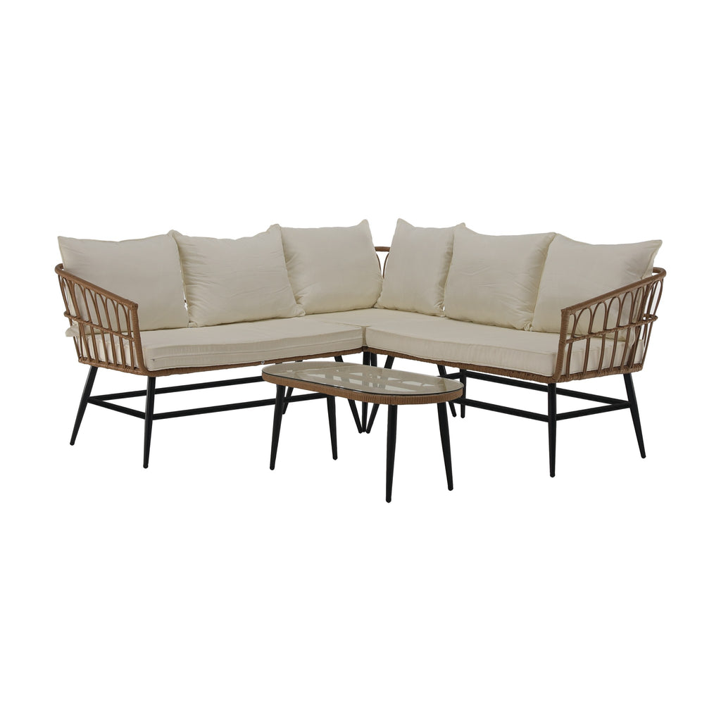 Set mobilier grădină Araly, maro, vedere din față