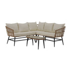 Set mobilier grădină Araly, maro, vedere din față