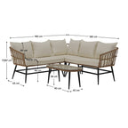 Set mobilier grădină Araly – schiță cu dimensiuni