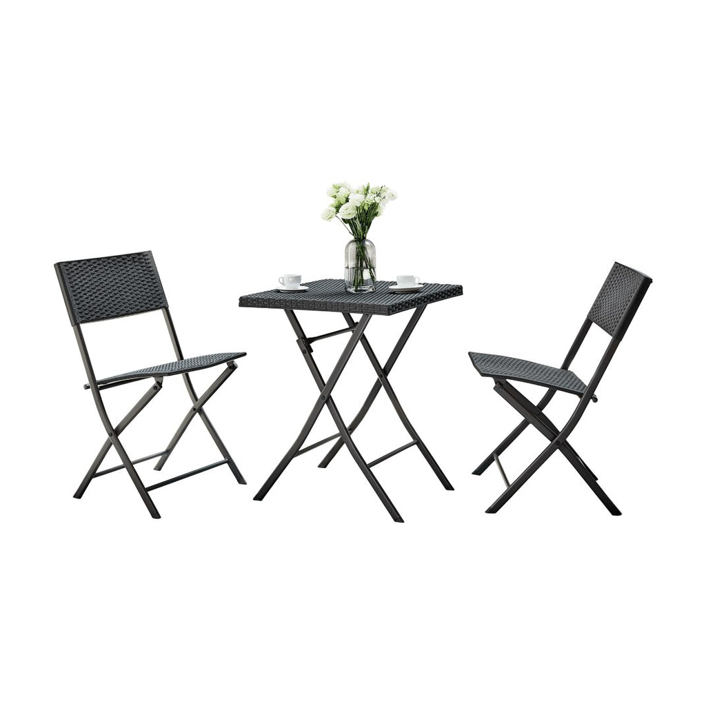 Set mobilier grădină Faruk, negru, vedere din față