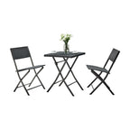Set mobilier grădină Faruk, negru, vedere din față