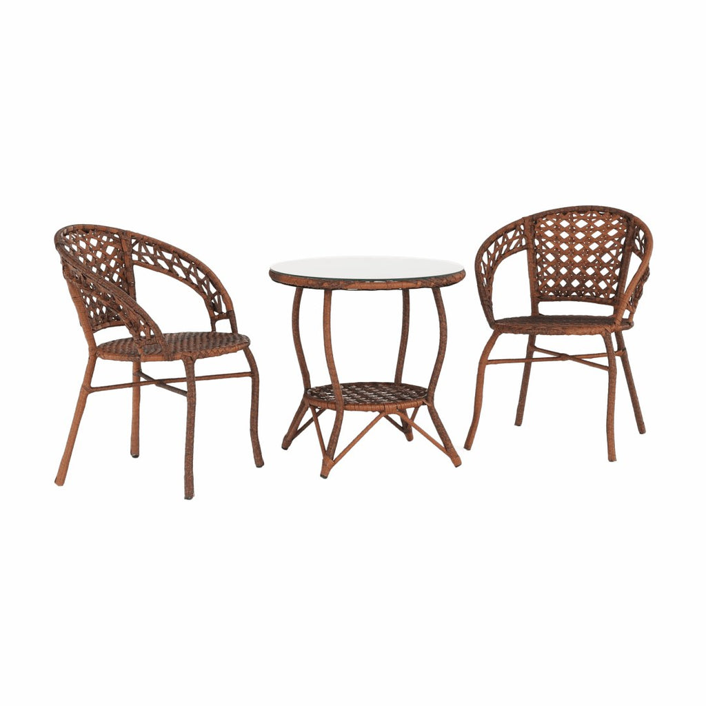 Set mobilier grădină Jarub, maro, vedere din față