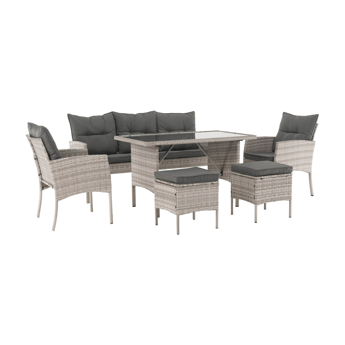 Set mobilier grădină Lalen, gri, vedere din față