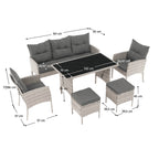 Set mobilier grădină Lalen – schiță cu dimensiuni