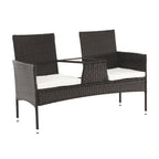 Set mobilier grădină Lalit, maro și bej, vedere din față