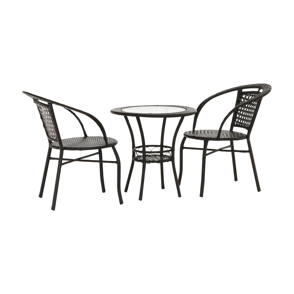 Set mobilier grădină Lasan, maro, vedere din față
